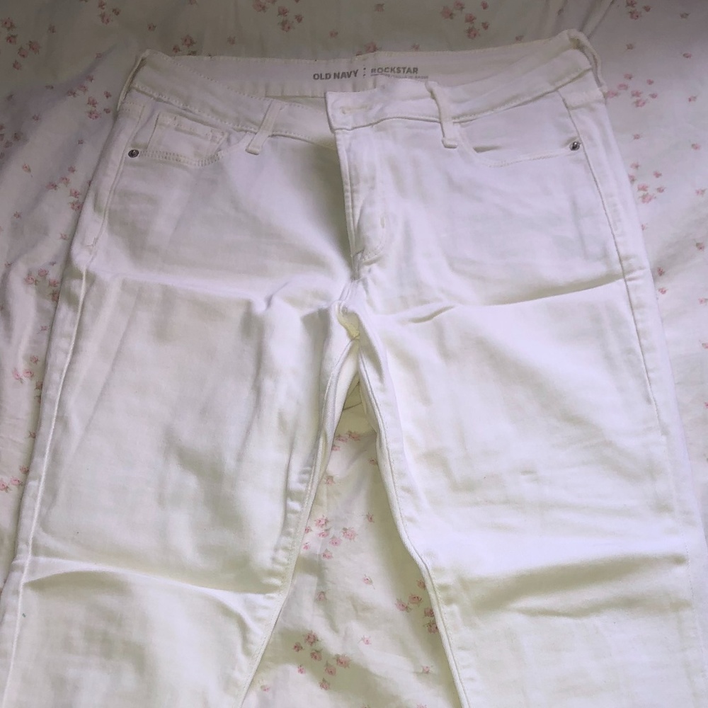 White Mid-Rise Skinny Jeans Rockstar Old Navy